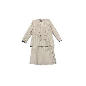 Vtg Jacqueline Ferrari Petite Skirt Suit MISMATCHED 8P Jacket 6P Skirt Pink Grey